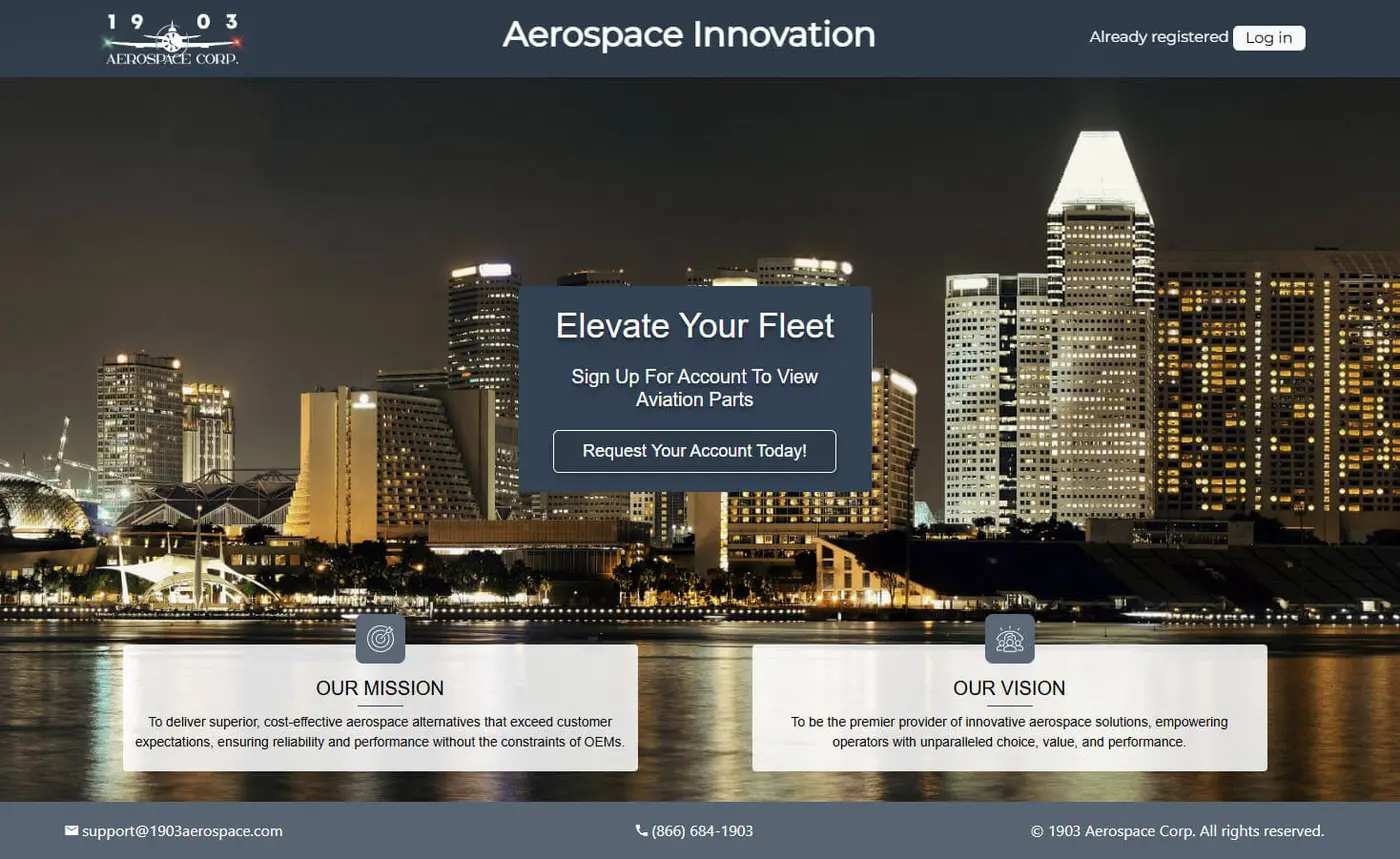 1093 Aerospace Corp website homepage