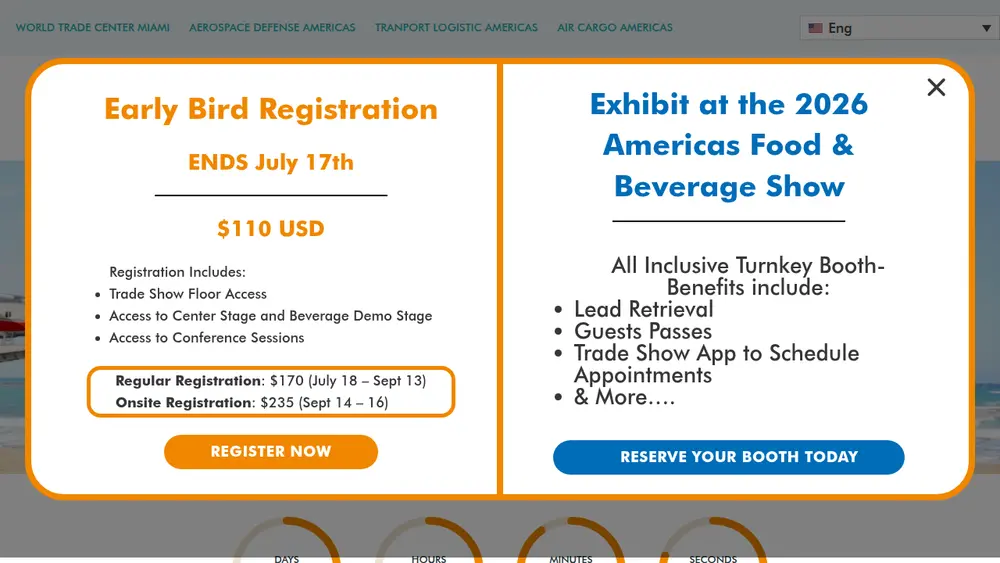 Americas Food & Beverage website homepage