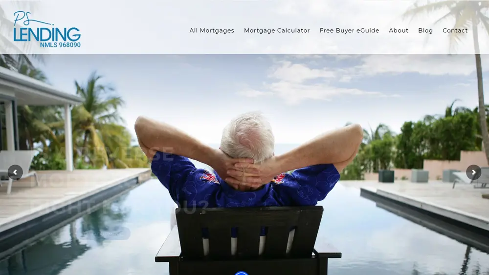 PS Mortgage Lending website homepage