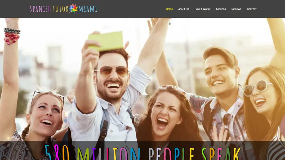 Spanish Tutor Miami website homepage