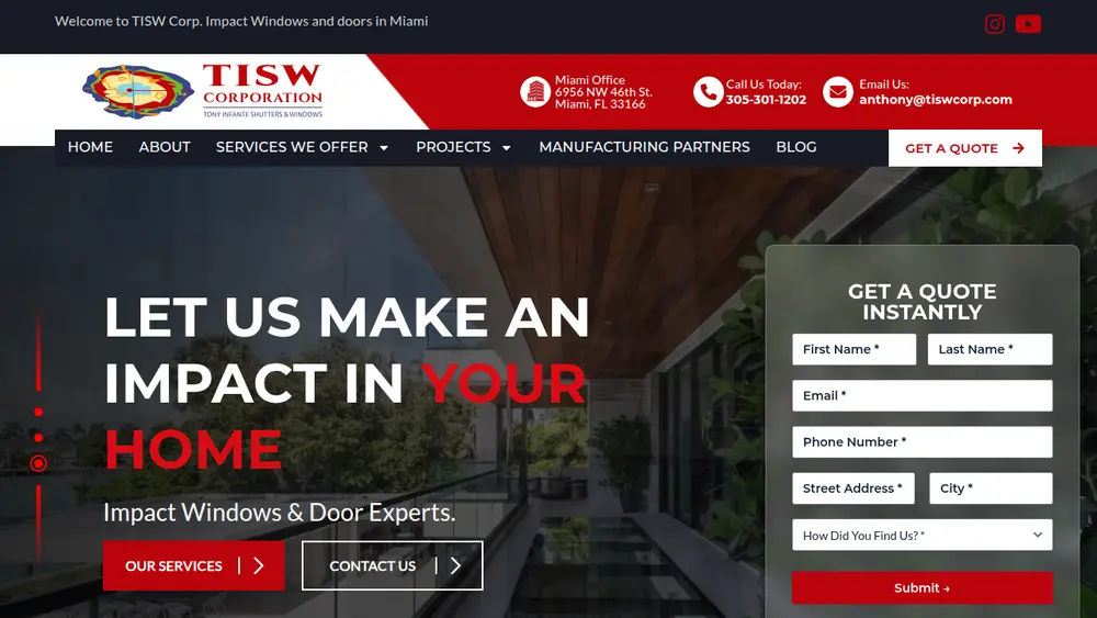 TISW Corp website homepage